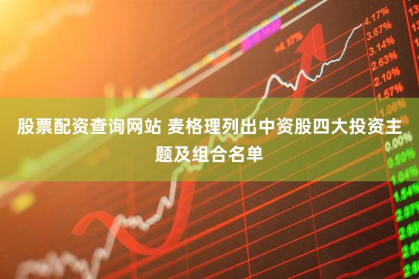 股票配资查询网站 麦格理列出中资股四大投资主题及组合名单