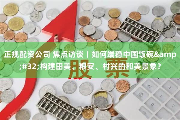 正规配资公司 焦点访谈丨如何端稳中国饭碗&#32;构建田美、粮安、村兴的和美景象？